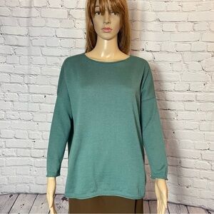 Ottod'Ame Wool Blend Long Sleeve Sea Green Sweater Made In Italy Size 4